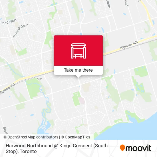 Harwood Northbound @ Kings Crescent (South Stop) map