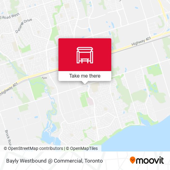 Bayly Westbound @ Commercial map