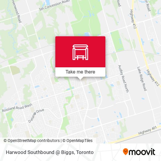 Harwood Southbound @ Biggs map