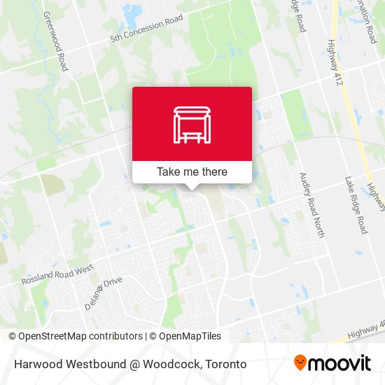Harwood Westbound @ Woodcock map