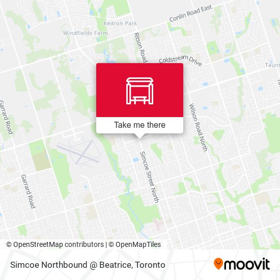 Simcoe Northbound @ Beatrice map