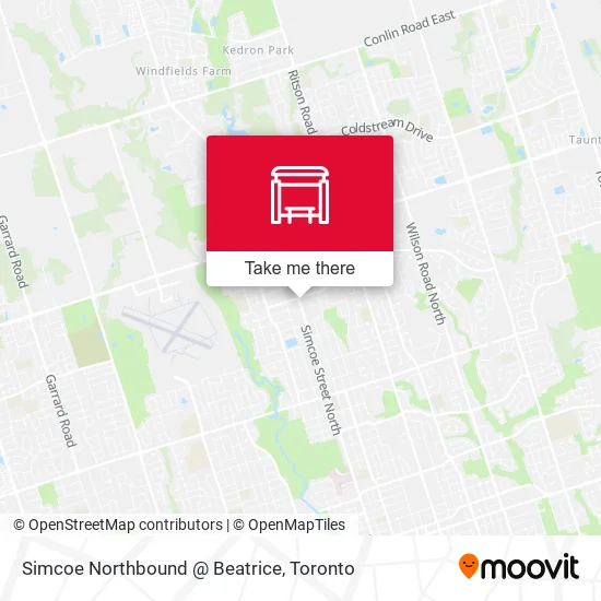 Simcoe Northbound @ Beatrice map