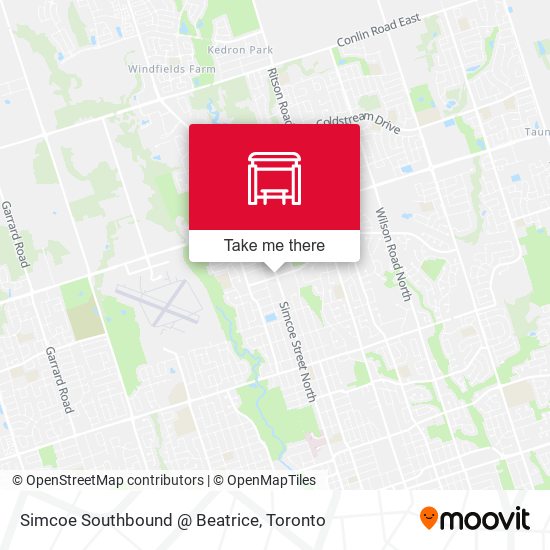 Simcoe Southbound @ Beatrice map