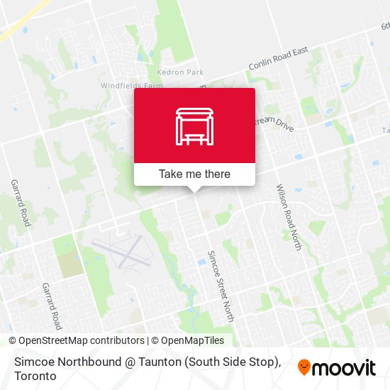 Simcoe Northbound @ Taunton (South Side Stop) map