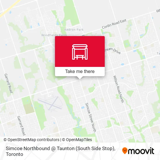 Simcoe Northbound @ Taunton (South Side Stop) map