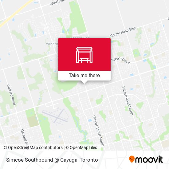 Simcoe Southbound @ Cayuga map