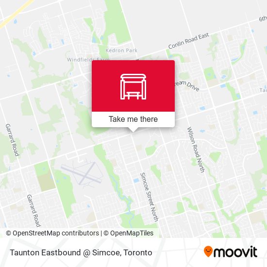 Taunton Eastbound @ Simcoe map