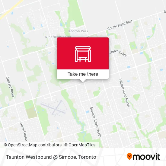 Taunton Westbound @ Simcoe map