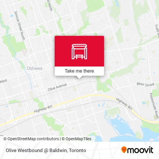 Olive Westbound @ Baldwin map