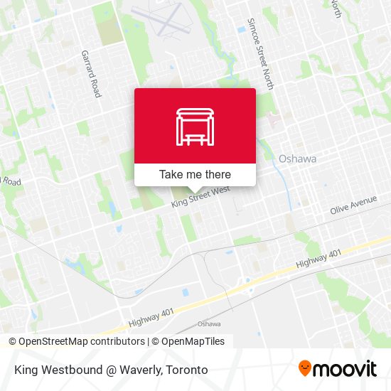 King Westbound @ Waverly map