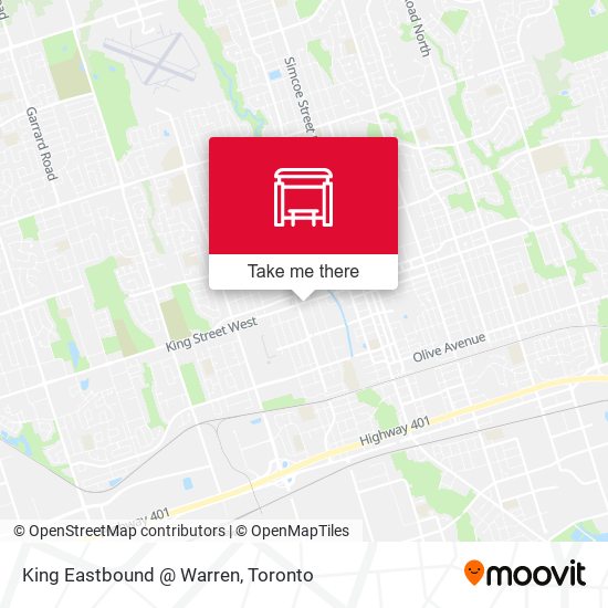 King Eastbound @ Warren map