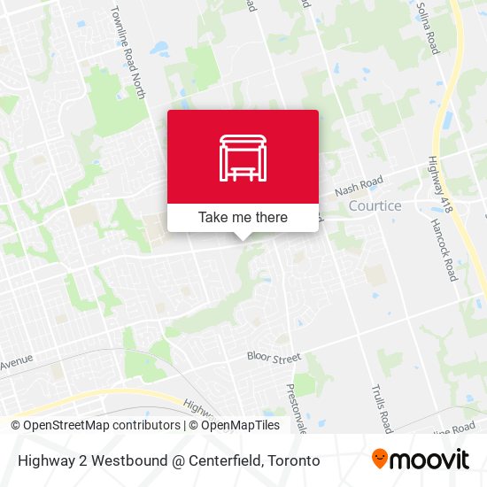 Highway 2 Westbound @ Centerfield map