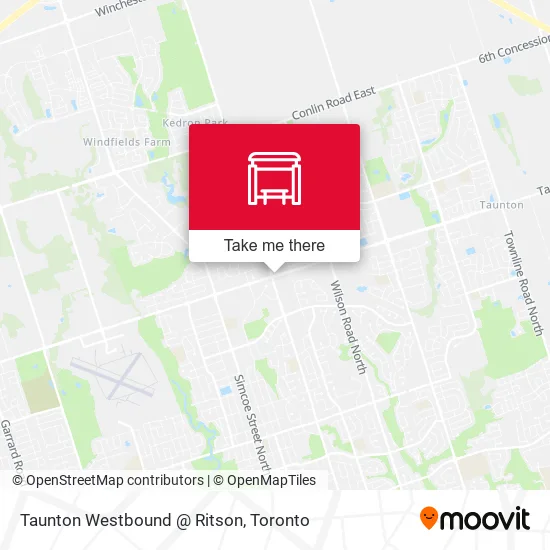 Taunton Westbound @ Ritson map