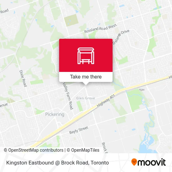 Kingston Eastbound @ Brock Road map