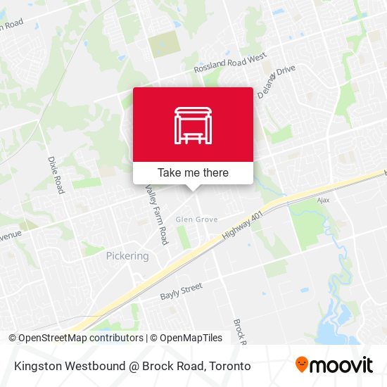 Kingston Westbound @ Brock Road map