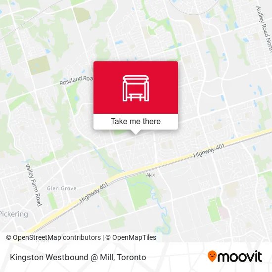 Kingston Westbound @ Mill map