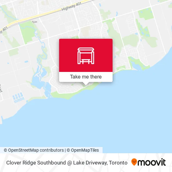 Clover Ridge Southbound @ Lake Driveway map