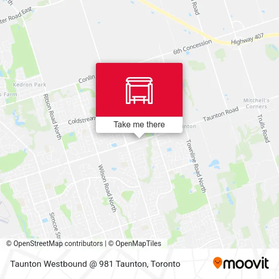 Taunton Westbound @ 981 Taunton map