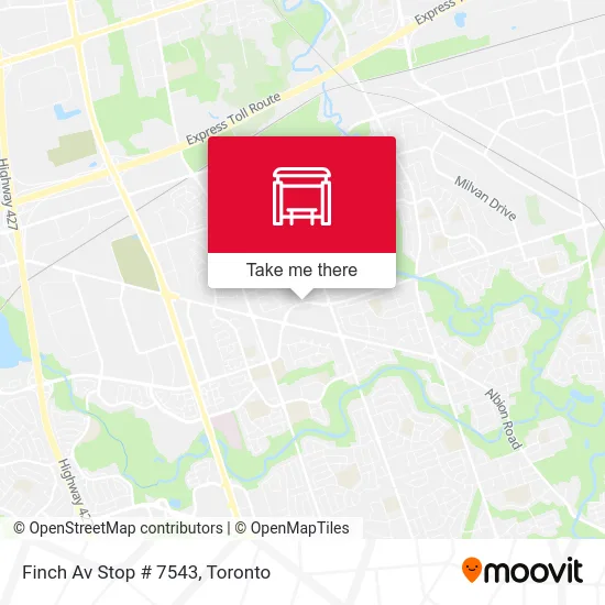 Finch Av Stop # 7543 map