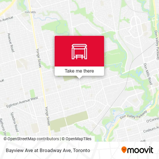 Bayview Ave at Broadway Ave map