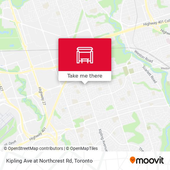 Kipling Ave at Northcrest Rd map