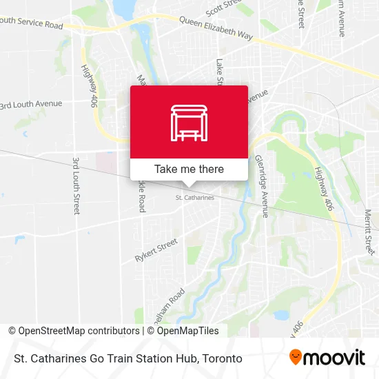 St. Catharines Go Train Station Hub map