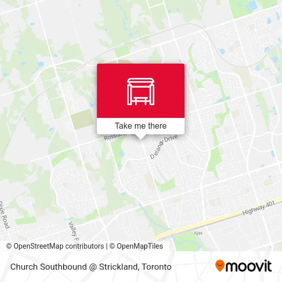 Church Southbound @ Strickland map