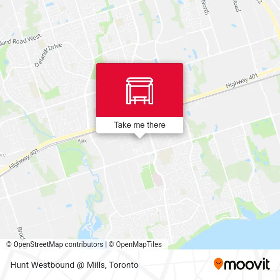 Hunt Westbound @ Mills map