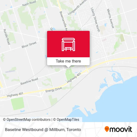 Baseline Westbound @ Millburn map