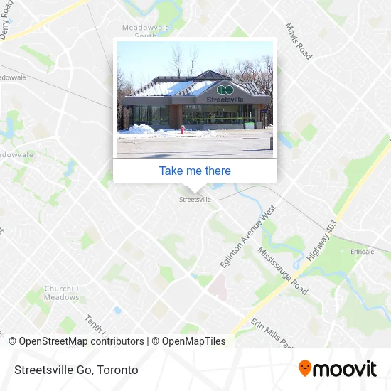 Streetsville Go map