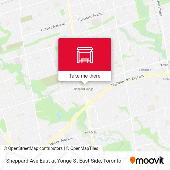 Sheppard Ave East at Yonge St East Side map