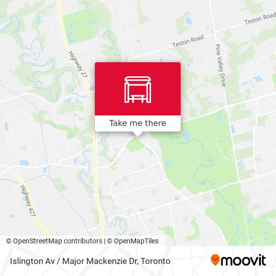 Islington Av / Major Mackenzie Dr map