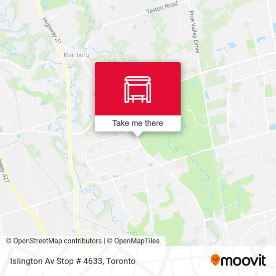 Islington Av Stop # 4633 map