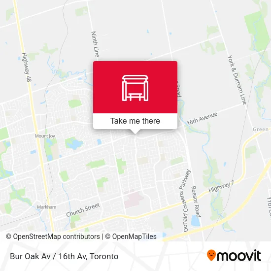 Bur Oak Av / 16th Av map