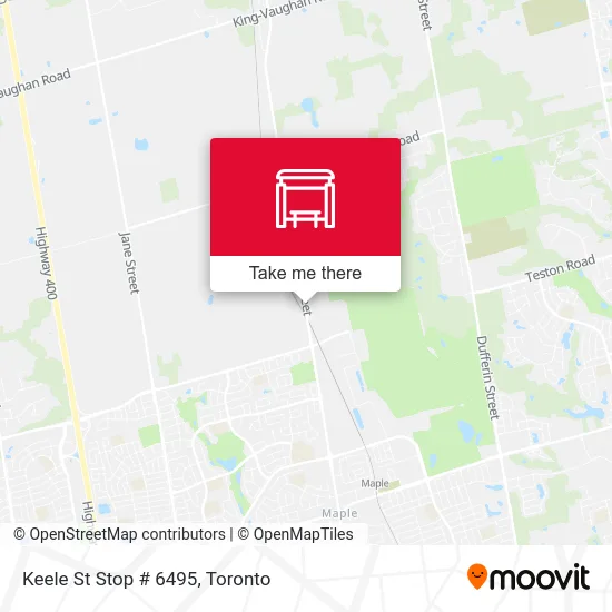Keele St Stop # 6495 map