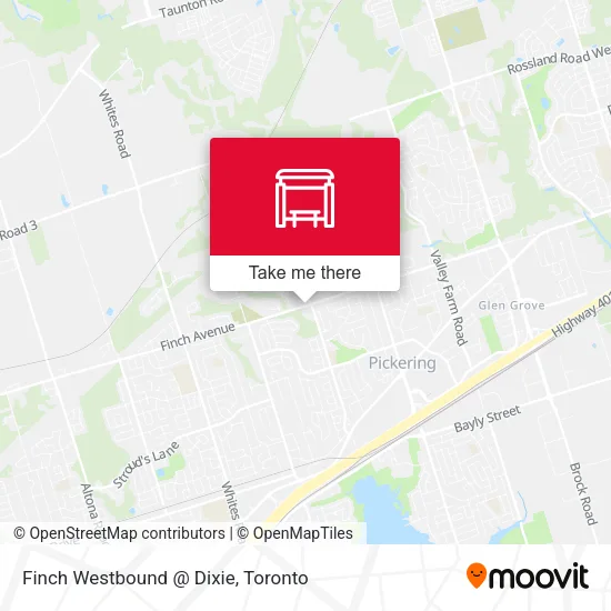 Finch Westbound @ Dixie map
