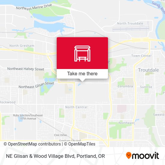 NE Glisan & Wood Village Blvd map