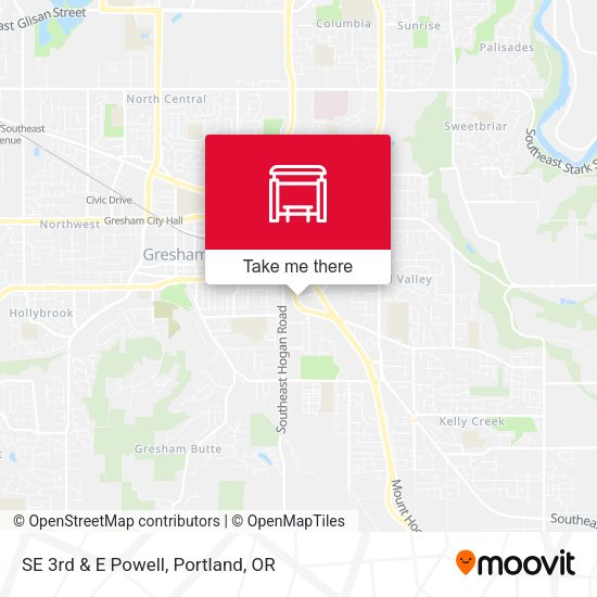 SE 3rd & E Powell map