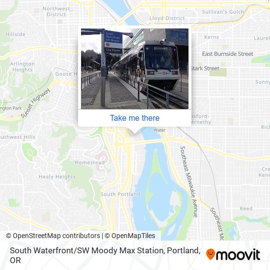 South Waterfront / SW Moody Max Station map