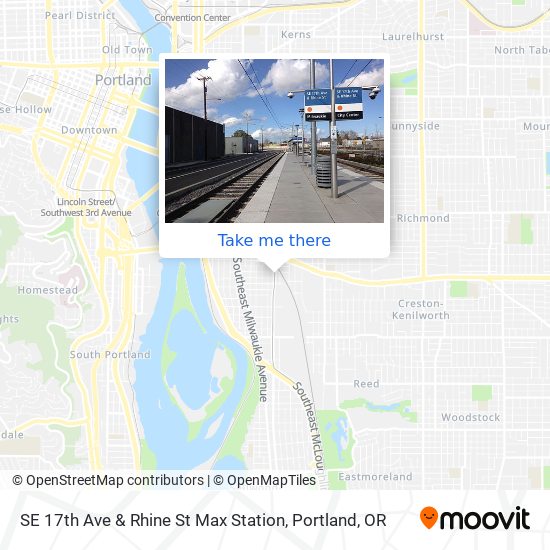 SE 17th Ave & Rhine St Max Station map