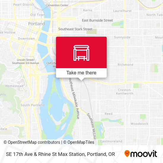 Mapa de SE 17th Ave & Rhine St Max Station