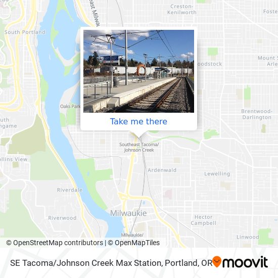 SE Tacoma / Johnson Creek Max Station map