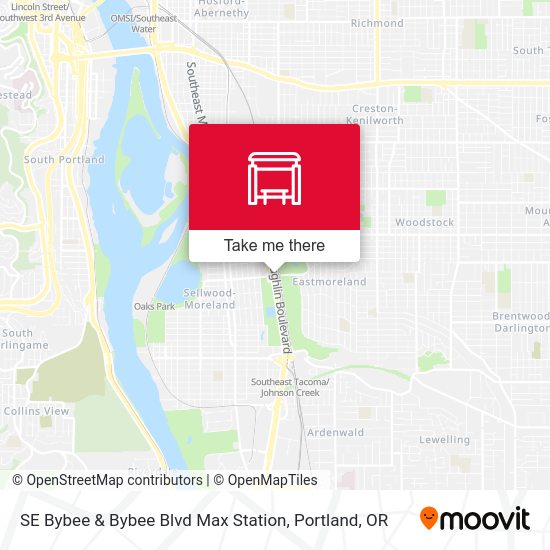 SE Bybee & Bybee Blvd Max Station map