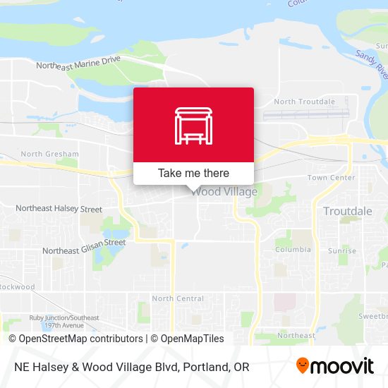 NE Halsey & Wood Village Blvd map