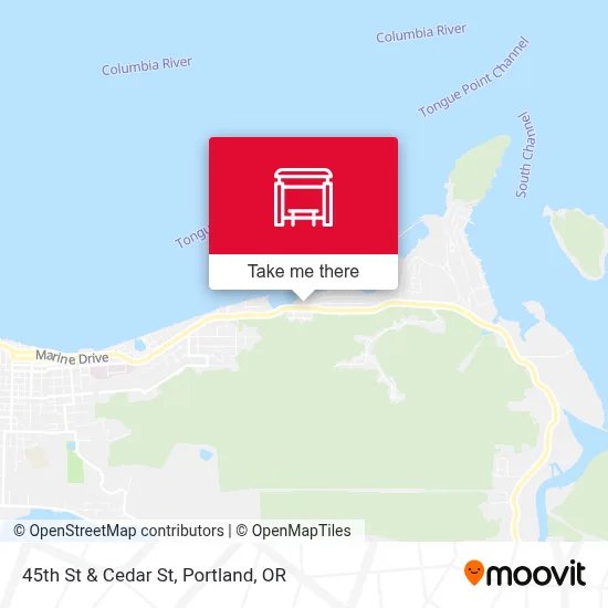 45th St & Cedar St map