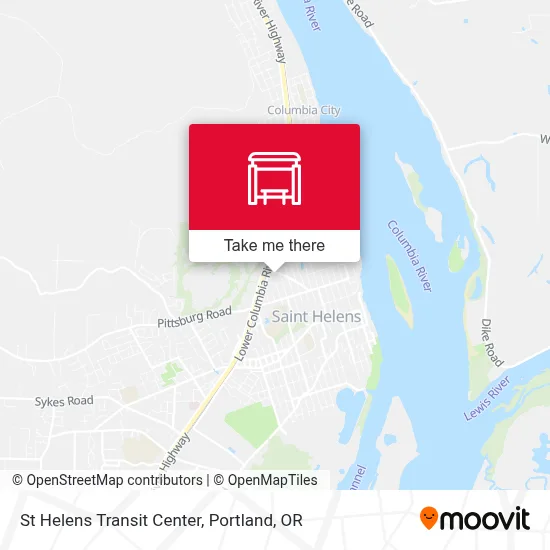 St Helens Transit Center map