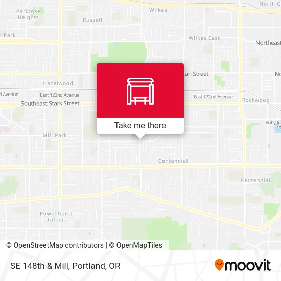 SE 148th & Mill map