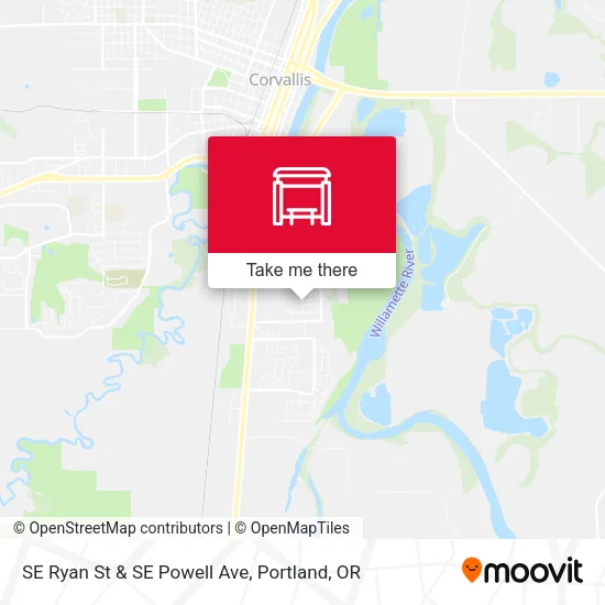 SE Ryan St & SE Powell Ave map