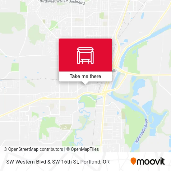 SW Western Blvd & SW 16th St map