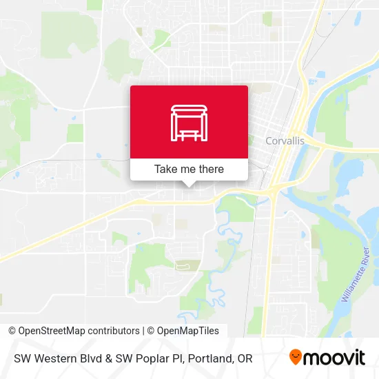 SW Western Blvd & SW Poplar Pl map